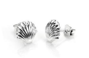 Sterling Silver Small Seashell Stud Earrings - £6.00